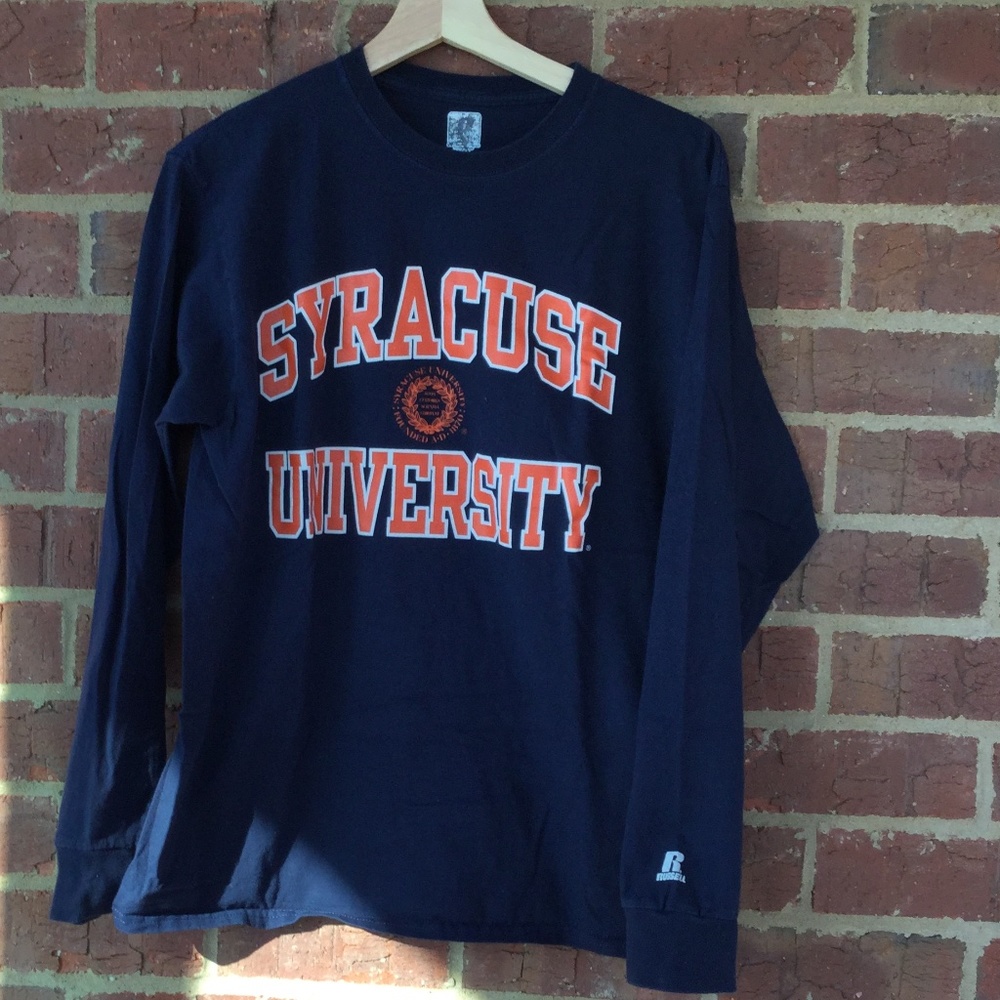 Russell Athletics Syracuse University Long Sleeve T shirt  Blue and orange